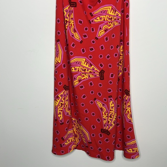 House of Harlow 1960 Red Banana Print Open Back Beaded Strap Dress Size Small - Picture 8 of 10